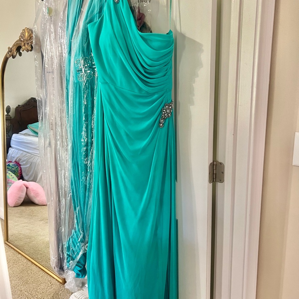 Alex Evenings Teal Dress with Embellishments
